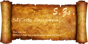 Sárdy Zsuzsanna névjegykártya